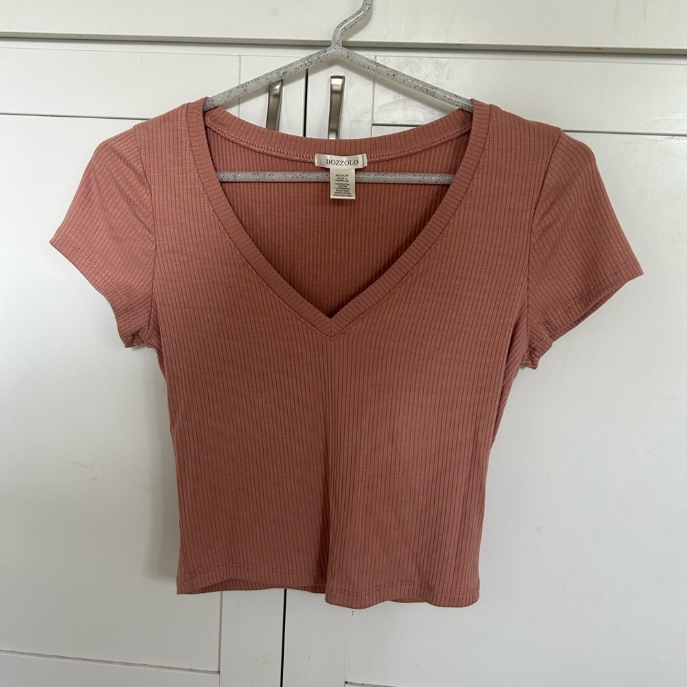 Pink v-neck top